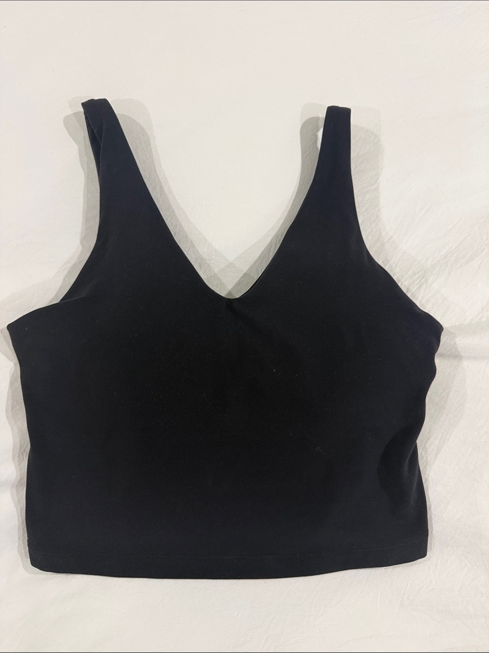 Athleta Black V-Neck Cropped Tank Top